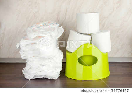 children's toilet pot green, nappies and toilet 53776457