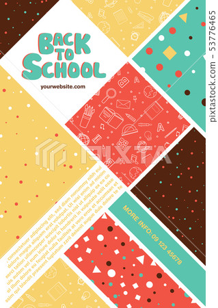 Colorful back to school information flyer template Colorful back to school information flyer template 53776465