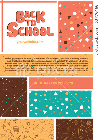 Colorful back to school information flyer template Colorful back to school information flyer template 53776466