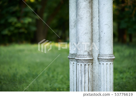 old white column in park, retro architecture, 53776619