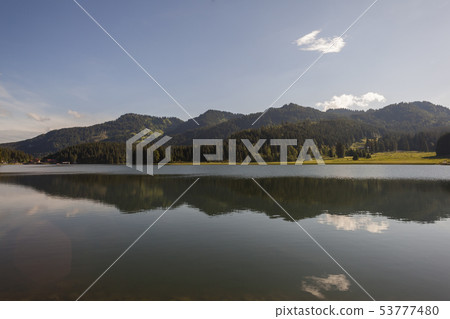 Mountainn lake Spitzingsee, Bavarian mountains Mountainn lake Spitzingsee, Bavarian mountains 53777480