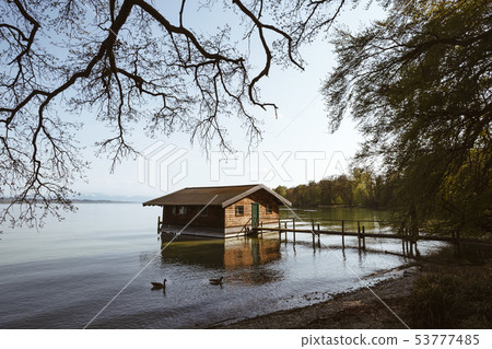 Boathouse of lake of Starnberg, Bavaria     53777485