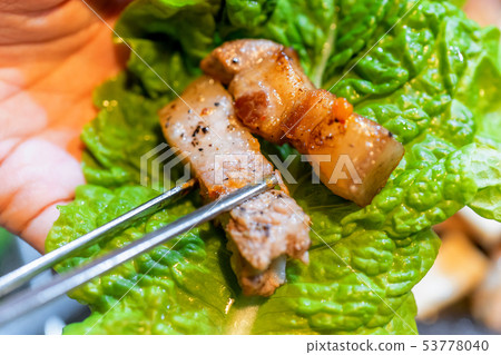 Black meat Korean food Cuisine Iron plate Rice bowl Ripe 흑돼지 Pan fried black pork Black pork Black meat Korean food Cuisine Iron plate Rice bowl Ripe 흑돼지 Pan fried black pork Black pork 53778040