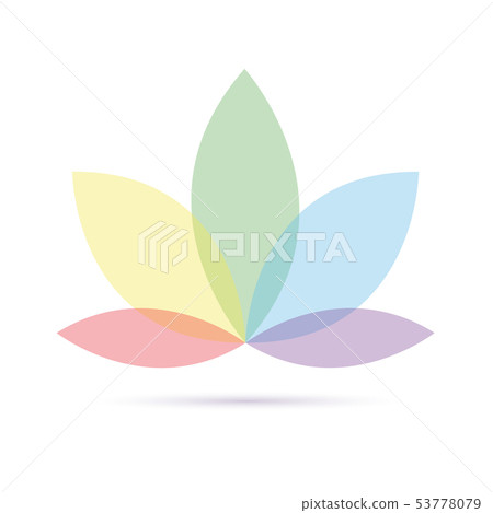 colorful lotus flower isolated on white background - Stock Illustration ...