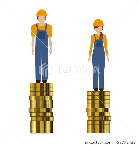 woman earns less money than man construction worker discriminates 53778428