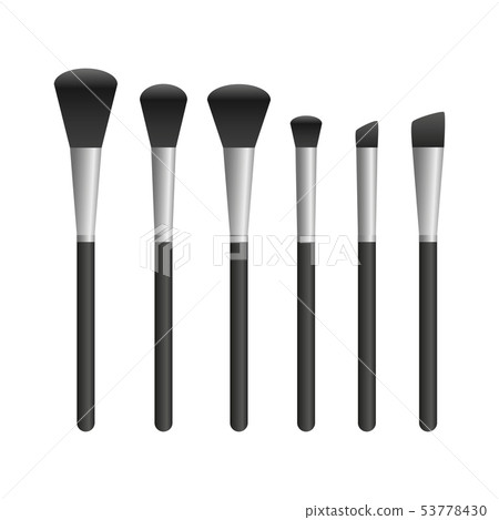 silver make up brush set isolated on white background 53778430