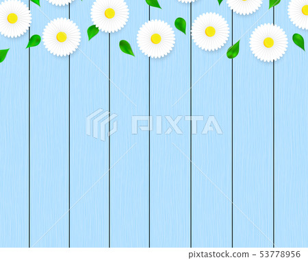 Floral blue wood planks. Floral blue wood planks. 53778956