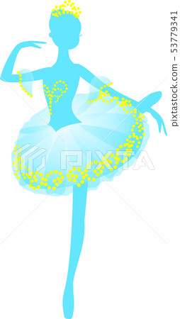 芭蕾芭蕾舞女演員服裝藍色剪影 53779341