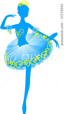 芭蕾芭蕾舞女演員服裝藍色剪影 53779342