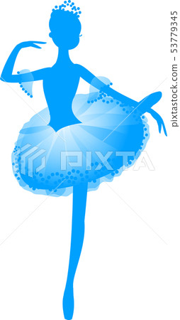 芭蕾芭蕾舞女演員服裝藍色剪影 芭蕾芭蕾舞女演員服裝藍色剪影 53779345