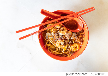 Penang simple authentic prawn mee or noodle with 53780405