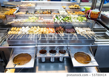 Popular local delicacy named lok lok at street 53780414