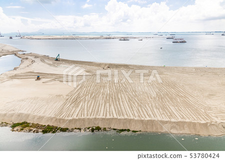 Elevated view of Penang's Gurney Drive sea 53780424