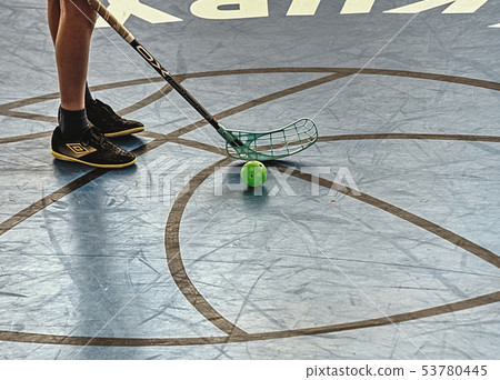 Floorball players are ready for beginning of the Floorball players are ready for beginning of the 53780445