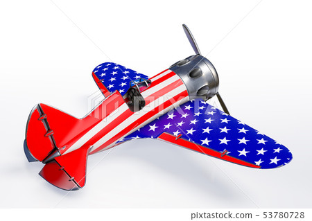 Polikarpov Vintage airplane with stars and stripes Polikarpov Vintage airplane with stars and stripes 53780728