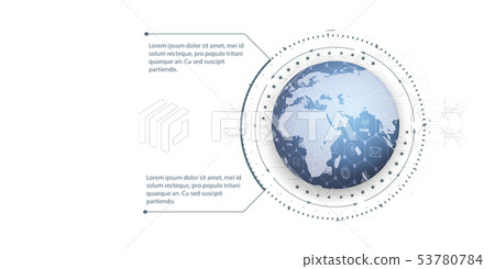 Global world telecommunication network connected 53780784