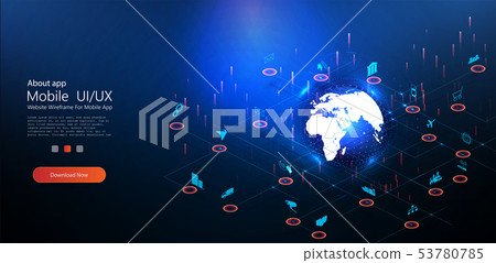 Planet earth continent internet of things  53780785