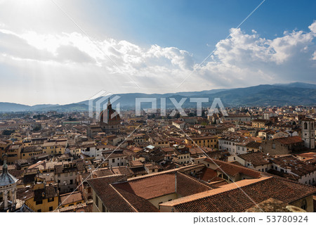 Aerial view of the Pistoia city - Tuscany Italy Aerial view of the Pistoia city - Tuscany Italy 53780924