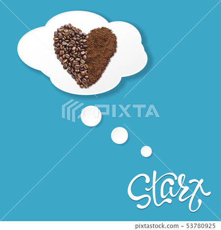 coffee beans and coffee powder coffee beans and coffee powder 53780925