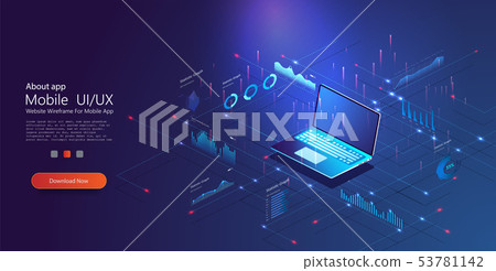 Concept business strategy. Analysis data   53781142