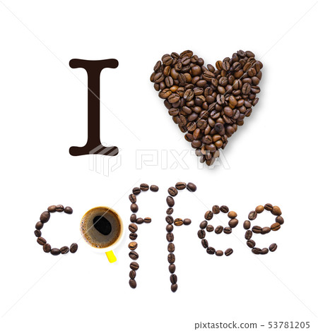 Coffee beans heart 53781205