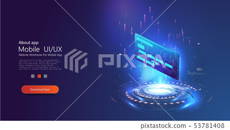 Credit card in the form of a hologram futuristic   53781408