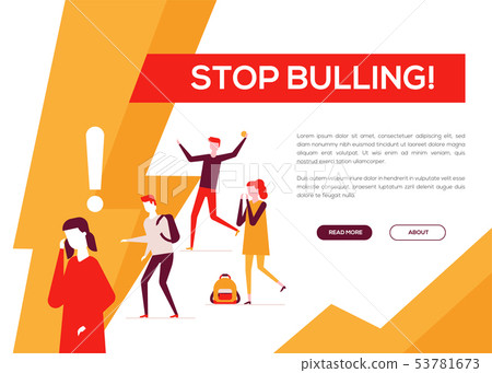 Stop bullying - colorful flat design style web banner 53781673