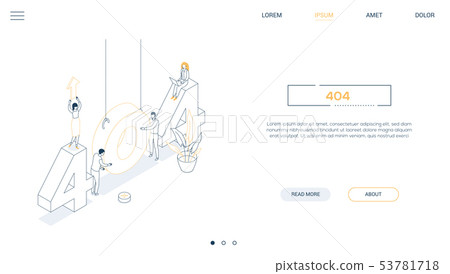 Error 404 page - line design style isometric web banner 53781718
