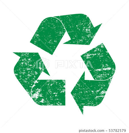 Green grunge recycling logo icon illustration Green grunge recycling logo icon illustration 53782579