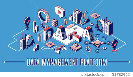 Data management platform, dmp isometric banner Data management platform, dmp isometric banner 53782903