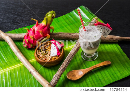 Delicious tropical fruit smoothie drink Delicious tropical fruit smoothie drink 53784334