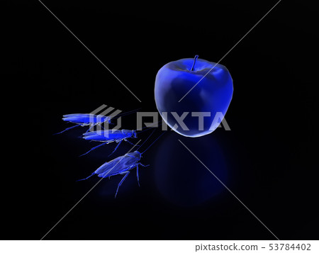 Cockroaches eat food, x-ray mode of cockroaches. Cockroaches eat food, x-ray mode of cockroaches. 53784402