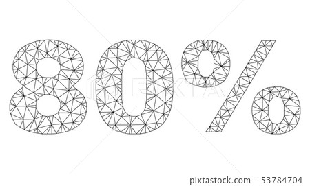 Polygonal Wire Frame 80 Text Label - Stock Illustration [53784704] - PIXTA