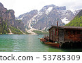 Landscape of Lago di Braies, lake in Italy 53785309