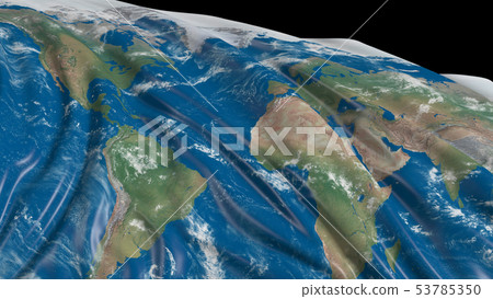 Flag with the texture of the planet Earth 53785350