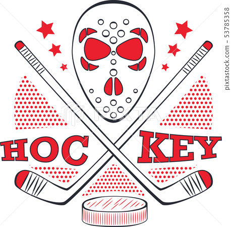 Hockey label in pop art style. 53785358