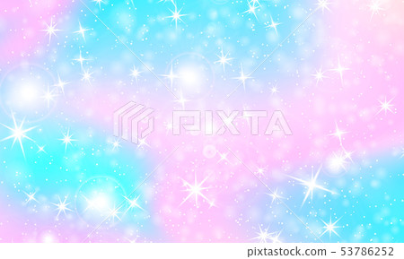 Unicorn rainbow background. Holographic sky 53786252
