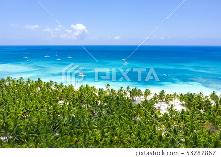 Aerial view from drone on tropical island Aerial view from drone on tropical island 53787867