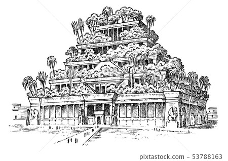 Seven Wonders of the Ancient World. Hanging Gardens of Babylon. The great construction of the 53788163