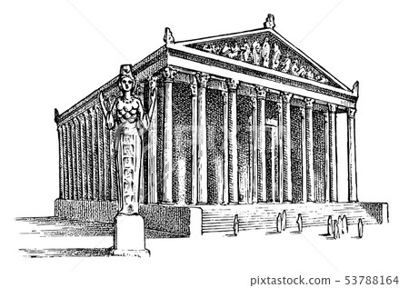 Seven Wonders of the Ancient World. Temple of Artemis at Ephesus. The great construction of the 53788164