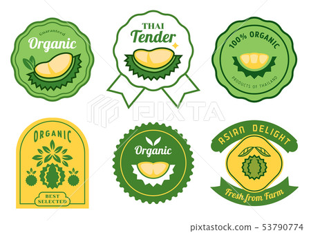 Thai durian stickers design Thai durian stickers design 53790774