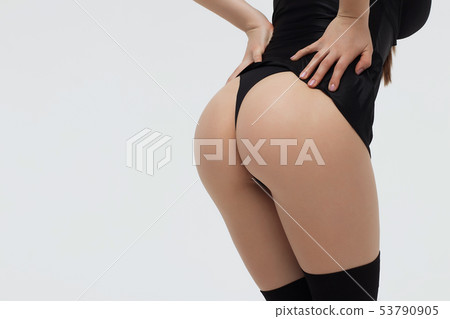 Beautiful sexy slim woman on white background Beautiful sexy slim woman on white background 53790905