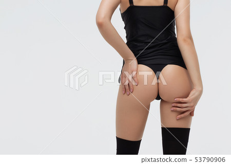 Beautiful sexy slim woman on white background Beautiful sexy slim woman on white background 53790906