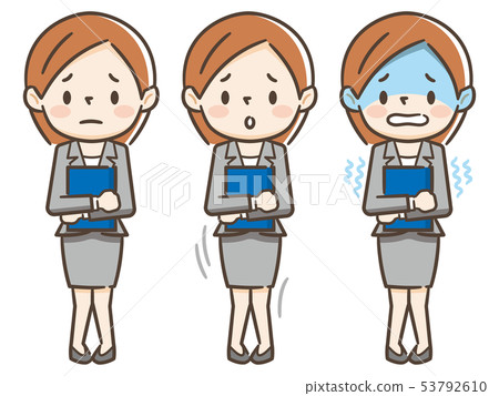 Woman suit shivering Woman suit shivering 53792610