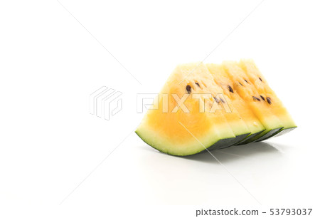 fresh yellow watermelon on white fresh yellow watermelon on white 53793037