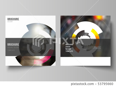 The minimal vector layout of two square format covers design templates for brochure, flyer, magazine 53795660