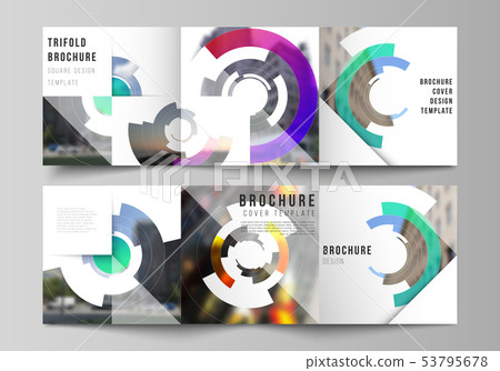 The minimal vector editable layout of square format covers design templates for trifold brochure 53795678