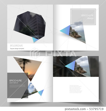 The vector layout of two covers templates for square design bifold brochure, magazine, flyer The vector layout of two covers templates for square design bifold brochure, magazine, flyer 53795719