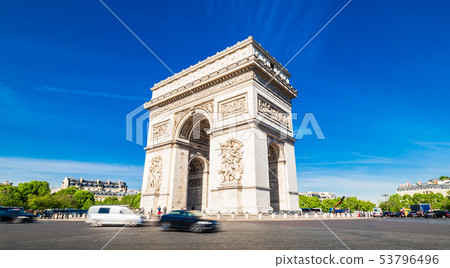 Paris Arc de Triomphe wide 53796496