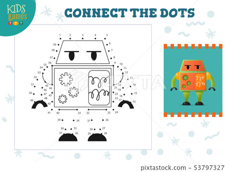Connect the dots kids game vector illustration. Connect the dots kids game vector illustration. 53797327